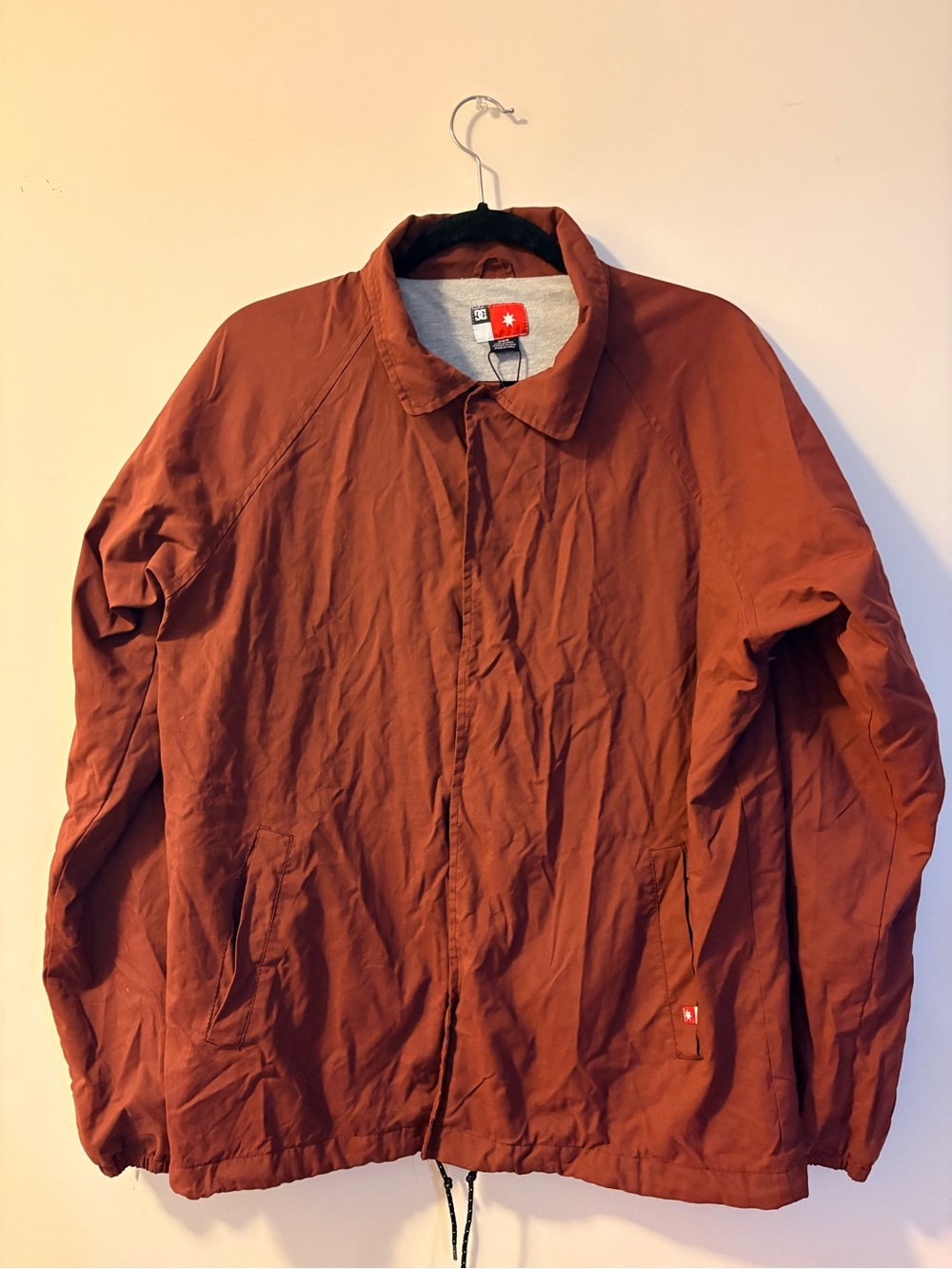 DC Shoes Mens Medium Burgundy Jersey Lined  Windbreaker Jacket